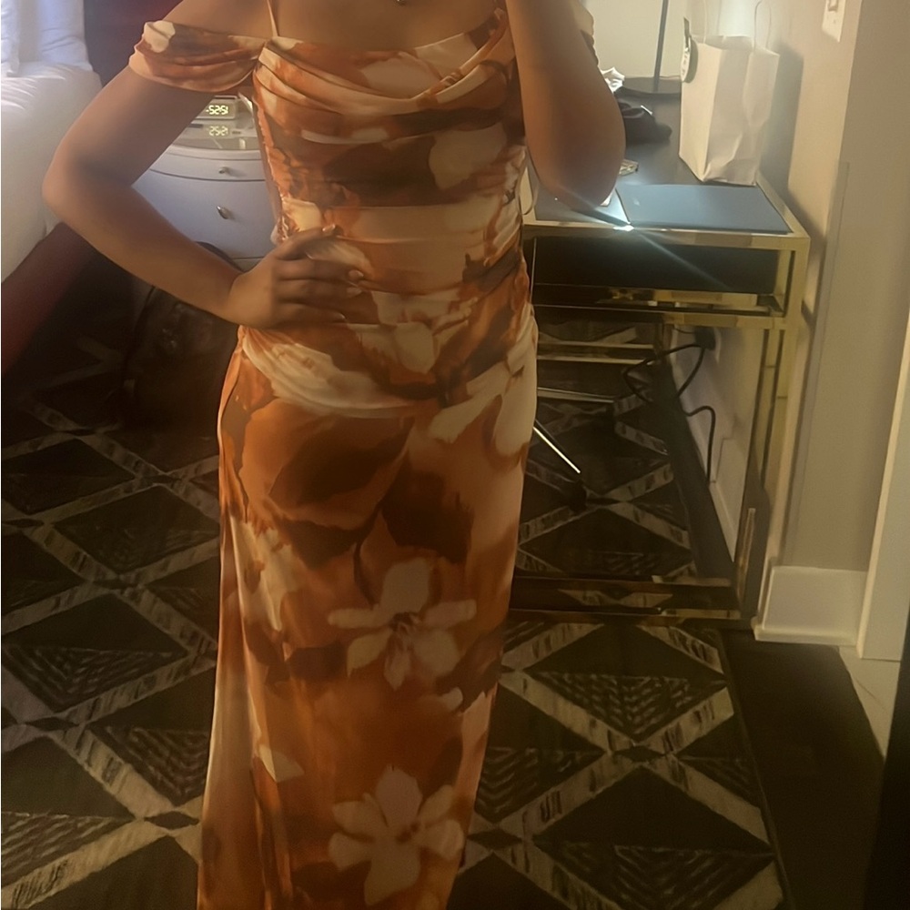 Floral Maxi Dress Premier Orange